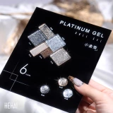 Платиновые металлические блестки для ногтей для маникюра со шнуром, 6 цветов, градиент, серебро 925 пробы