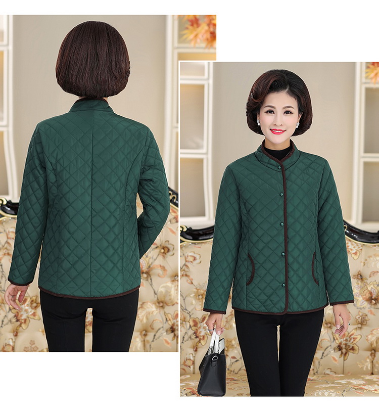 Áo khoác cotton mỏng cho tuổi trung niên và trung niên 60 tuổi 70 áo bà mẹ áo bà già áo khoác cotton đầm dự tiệc cho người lớn tuổi