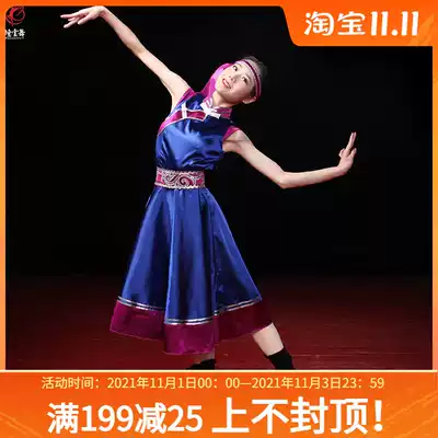 Yun Dance New Mongolian Dance Skirt Practice Performance Costume Ethnic Long Skirt Dress Women Adult Customized