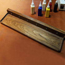 Leather Art Solid Wood Containing Shelf Wall Shelf Perforated Shelving Shelf Simple Wall-mounted Nordic Wall Racks Ins Sins