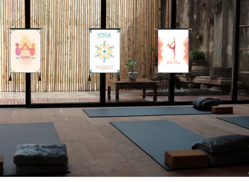 Yoga phòng tập thể dục trang trí tường vải treo tranh sức khỏe tùy chỉnh vải vẽ tranh tường nền treo tường tấm thảm - Tapestry thảm trang trí phòng khách