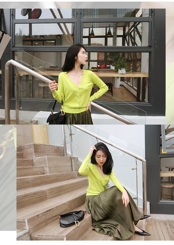 Áo len cardigan mùa xuân 2019 mới dành cho nữ áo len áo len mỏng mỏng cổ tích áo len cardigan - Áo len cổ chữ V khoác cardigan