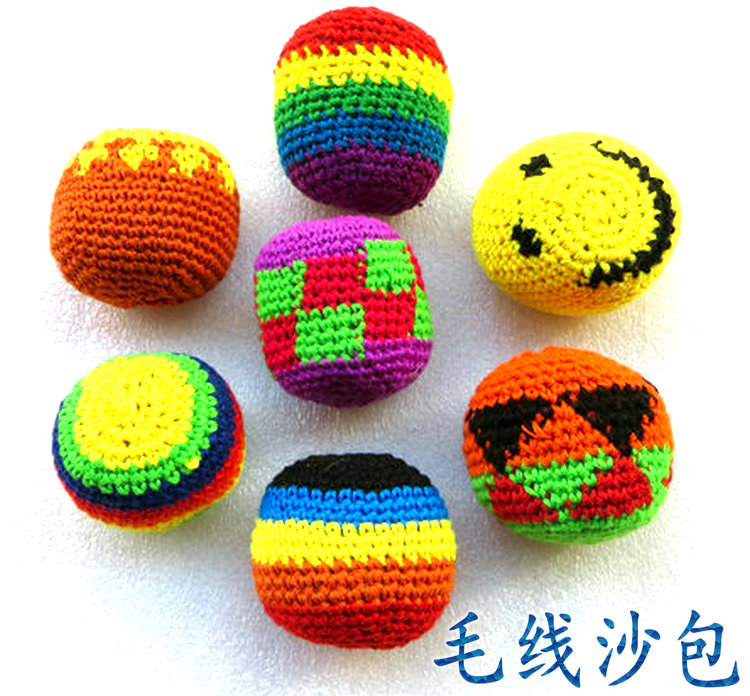 Color Small Sandbag Wool Thread Woven Sandbag Lost Sandbag Nursery School With Sandbag Children Toy Nostalgia