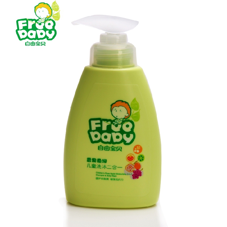 Free baby fragrant fruit soft moisturizing children's wash two-in-one special package 300 200ml shampoo bath