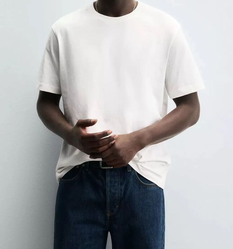 2026 Summer New Men's Round Neck Short Sleeve T-Shirt Simple Versatile Casual Cotton Base Shirt 1887410