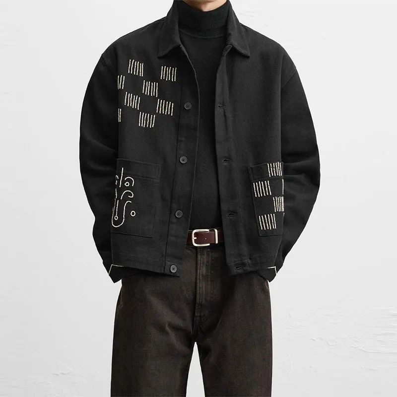 2025 Spring New Embroidered Men's Fashion Casual Cool Jacket for Export to Europe and America 0881312