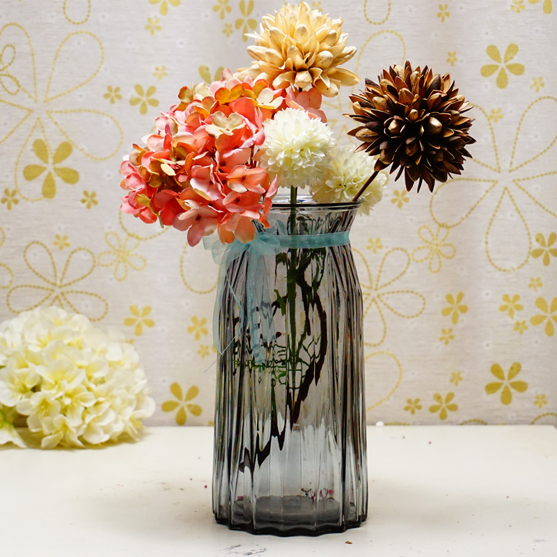 Hoa cao 25cm cắm hoa xanh thủy canh hoa khô hoa nhân tạo hoa nhiều màu hoa văn bình hoa - Vase / Bồn hoa & Kệ chậu nhựa trồng lan