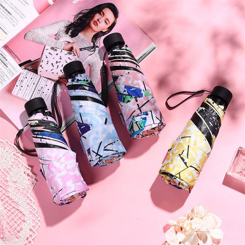 Japan CK Sunshade Female Super Light Mini Black Glue Sunscreen Anti UV Capsule Pocket Shading Umbrella Sunny