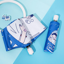 CK automatic umbrella Womens dual-use sunshade salt folding small and portable sunscreen and UV-proof sun umbrella