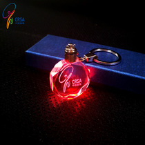 CRSA colorful luminous keychain commemorative edition keychain Crystal souvenir Crystal keychain personality customization