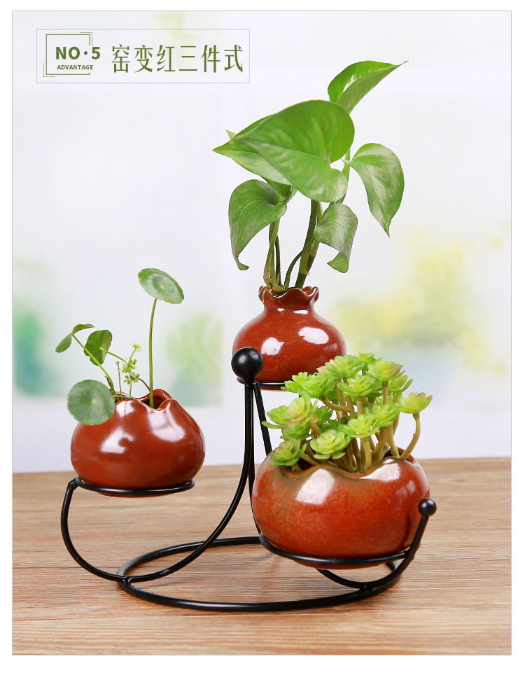 Bắc Âu mới sáng tạo bình gốm đơn giản thủy canh cây xanh củ cải nhỏ tươi phòng khách nhỏ trang trí nhà - Vase / Bồn hoa & Kệ lọ thủy tinh cắm hoa