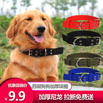 Special large dog Army green double-row thick collar collar collar collar sleeve pet collar big dog ring