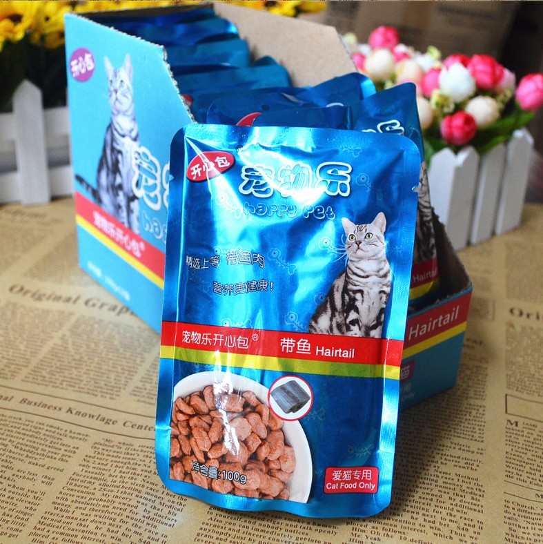 Pet Le Beef Ocean Fish Cá ngừ Cá nhỏ Cá vàng Thịt tươi Túi mèo Mèo đóng hộp Thức ăn ướt 100g hạt cho mèo con 2 tháng tuổi
