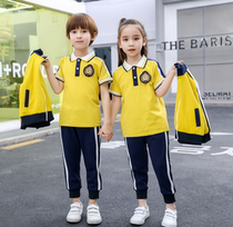 Kindergarten Summer Clothing Pure Cotton Tracksuit Short Sleeve Suit Class Clothes Summer Elementary School Uniforms Spring Autumn Clothing Short Sleeve Hot Sell
