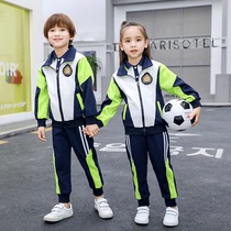 Primary school uniforms Spring and autumn custom made with long sleeves four pieces of Korean version Childrens class Childrens class clothes kindergarten Garden clothes ultra-valued new products