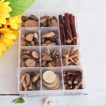 Wood set kindergarten diy handmade activity wood block box small dry branch material Wood chip round stitching