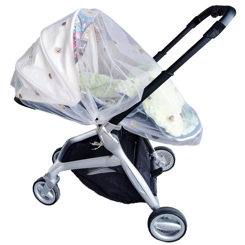 Брендовая детская коляска, москитная сетка, ветрозащитное летнее дышащее средство от комаров, с медвежатами