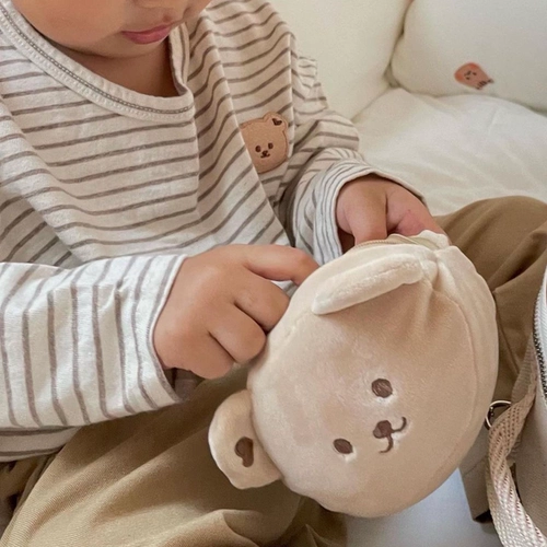 Apple, брендовый демисезонный кошелек, наушники, сумка-органайзер, защитный чехол, в корейском стиле, с вышивкой, с медвежатами