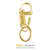 Personality Creative Pure Handmade Brass Car Key Buckle Cute Key Chain Send Female Boyfriend Birthday Gift New