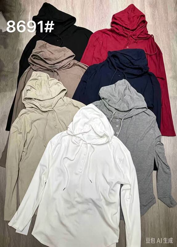 In Stock 8691 Half-Button Hooded Base Layer Shirt In Stock 8691 Half-Button Hooded Base Layer Shirt