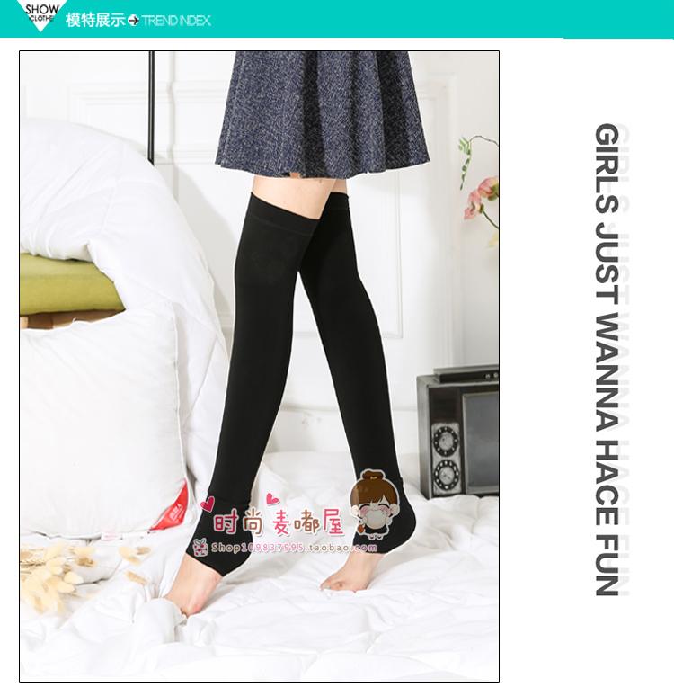 Cộng với nhung dày trên đầu gối XL cô gái vớ legging legging ren dày chân ấm áp vớ cao quần tất lót lông