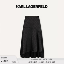 KARL LAGERFELD卡尔拉格斐2024春夏荷叶边伞摆缎面提花半裙老佛爷