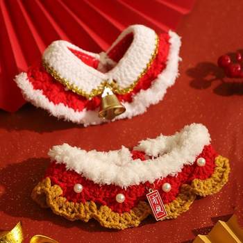Cat Scarf Knitted Collar Pet Neck Warmer Puppy Winter Hat Festive Kitten Cute Cat Dog Clothes