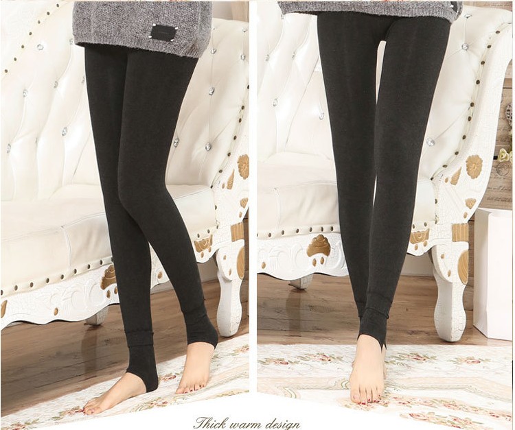 Mùa thu và mùa đông eo cao 500 gram Quần cotton nhiều màu sắc cộng với quần legging nhung dày Quần ấm cho nữ size lớn cộng với quần béo một quần thun nữ trung niên
