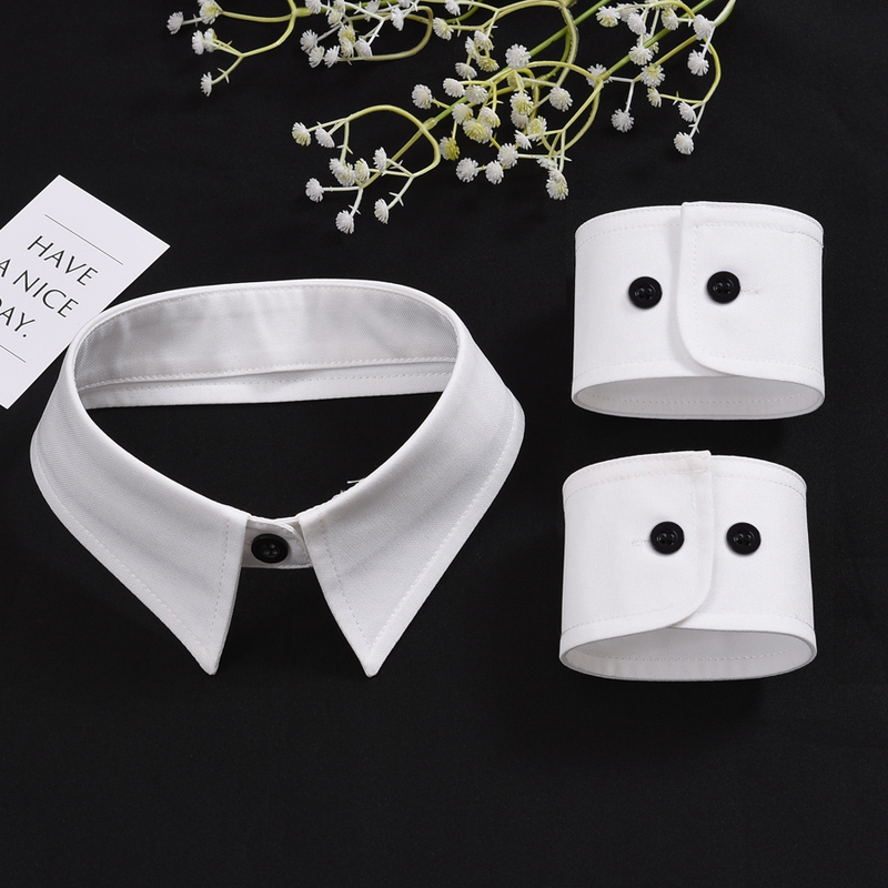 Simple ins Versatile Fashion Fake Collar and Fake Sleeve Set White Shirt Collar Women's DIY Single Collar Collar Ring Cuff Trendy