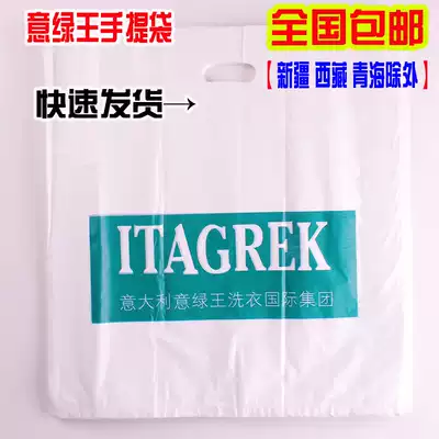 Dry cleaning shop tote bag Italian Green King bag bag flat pocket buckle handbag handbag tote bag