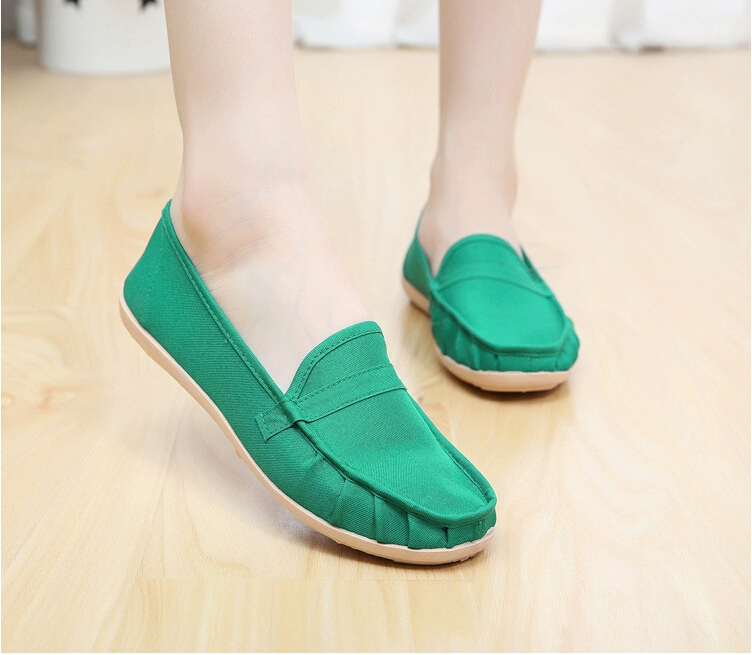 Giày vải Bắc Kinh cũ Giày nữ bun giày đế thấp Giày đế bằng nhiều màu tùy chọn