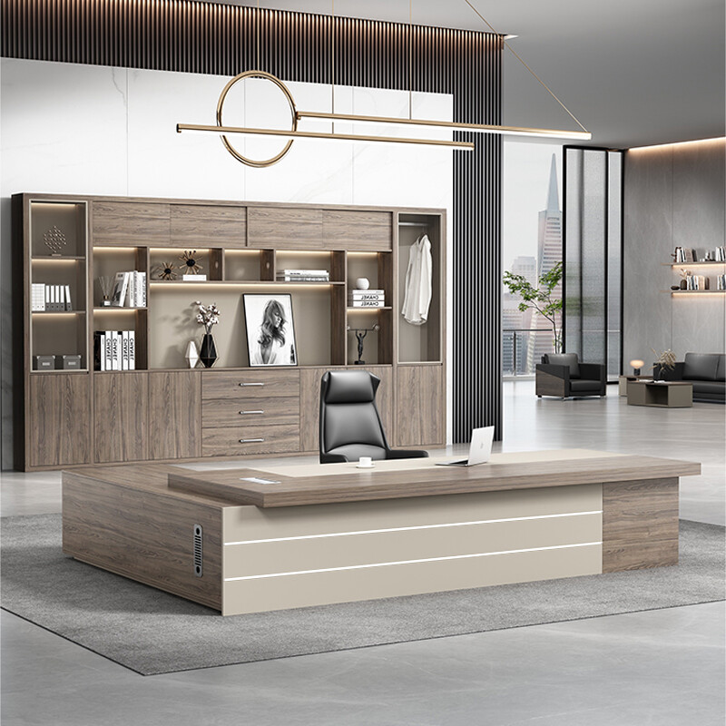 Desk and chair, head of managing director of the managing director of the convenient modern light luxury band combination