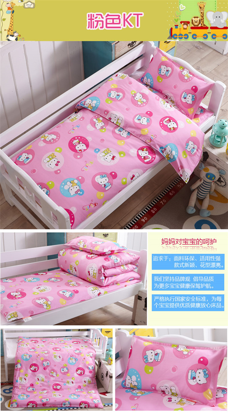 Trẻ em mẫu giáo của quilt ba mảnh cotton bé nap bộ đồ giường nhỏ bé cotton bộ đồ giường với core sáu mảnh