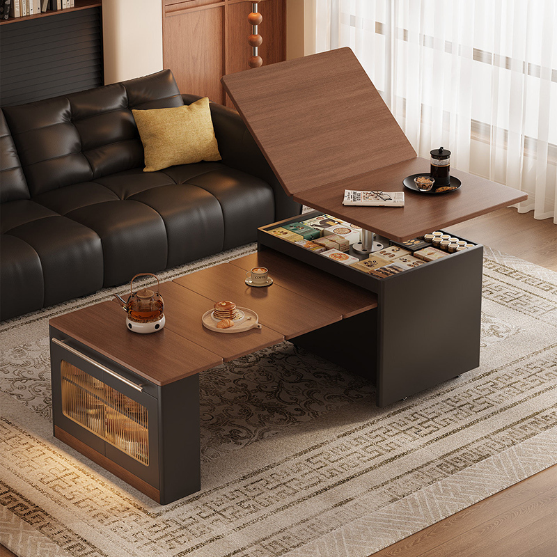 2026 Hot-Selling Coffee Table with Retractable and Extendable Design, Mobile Trolley with Storage, Multifunctional Side Table for Small Apartments