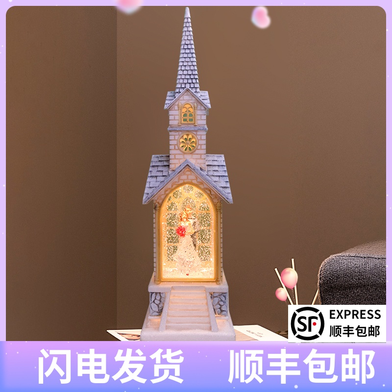 Wedding Gift Decoration Windproof Light Snowflake Lamp Dream Small Night Light Send Girl Girlfriends Creative Crystal Pendulum