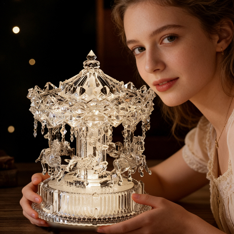 Carousel Music Box for Girls, Amusement Park Music Box, Birthday Gift for Girls, Chinese Valentine's Day Atmosphere Decoration