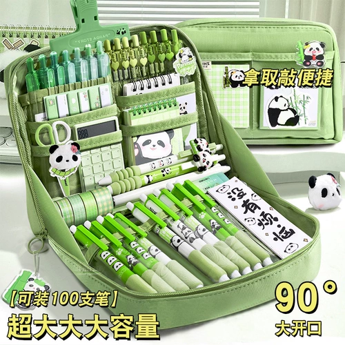 Вместительный и большой высококачественный пенал подходит для мужчин и женщин для школьников для мальчиков, 12 этажей, панда, 2024 года, новая коллекция, для средней школы