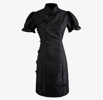 Put on is fashionable foreign style Chinese style inclined disc buckle waist slim side open dress cheongsam