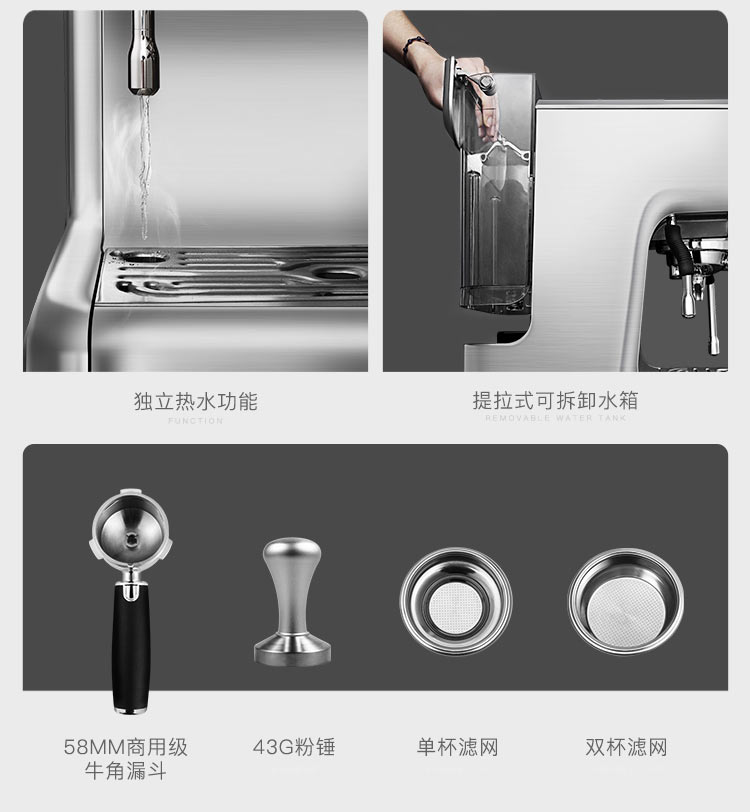 máy pha cà phê aulika Quạt nhà máy pha cà phê Ý chuyên nghiệp bán tự động tạo bọt hơi nước áp suất cao bơm nhỏ thương mại nấu ăn bằng thép không gỉ - Máy pha cà phê máy pha cafe viên nén