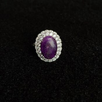 South africa shuklai royal purple cabochon ring