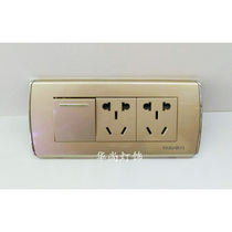 Tyree 118 Champagne gold belt switch socket one open ten hole socket single open double control switch plus two plug