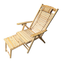 Full solid wood recliner Elderly leisure leisure chair Lazy backrest chair Lunch break household foldable cypress cool chair