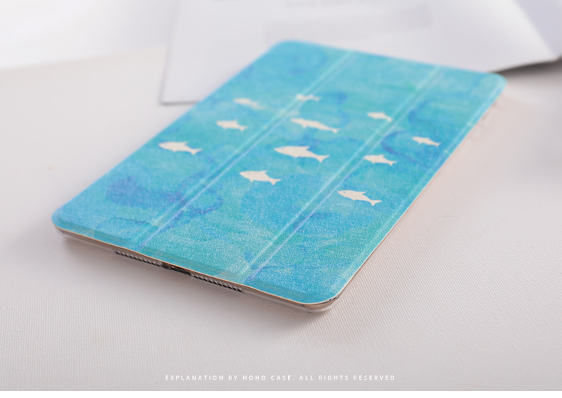ipadair2保护套2018新款ipadpro10.5蓝色水彩