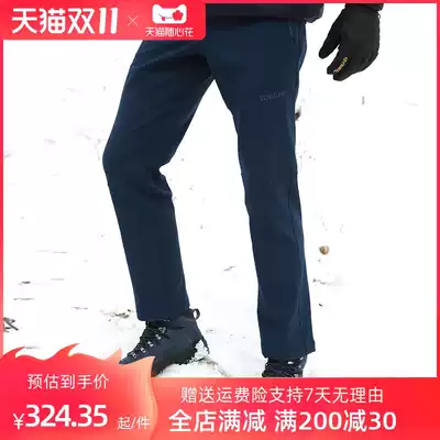 Pathfinder 2017 autumn and winter New outdoor windproof men and women couples warm elastic plus velvet off-road soft shell trousers