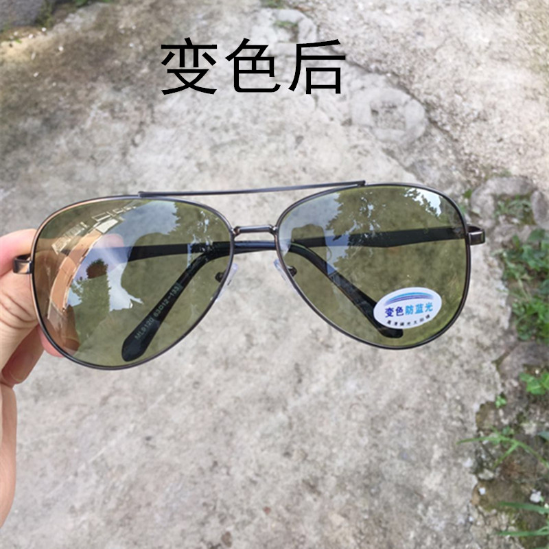 Day and night dual-use sunglasses polarized sunglasses encountered with sunlight changing grey lenses discoloration glasses