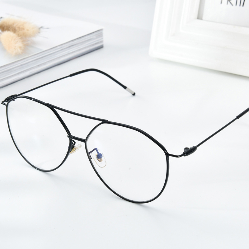 Vegan Eye frame can be matched with myopia spectacle frame Female Korean version Trend flat mirror eye display face small flat light protection man