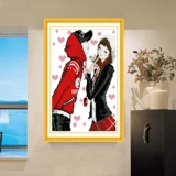 Mad Cross -Stitch New Living Room Простая современная спальня мультфильм Пара персонажей серии маленьких картин Вертикальная версия крыльца
