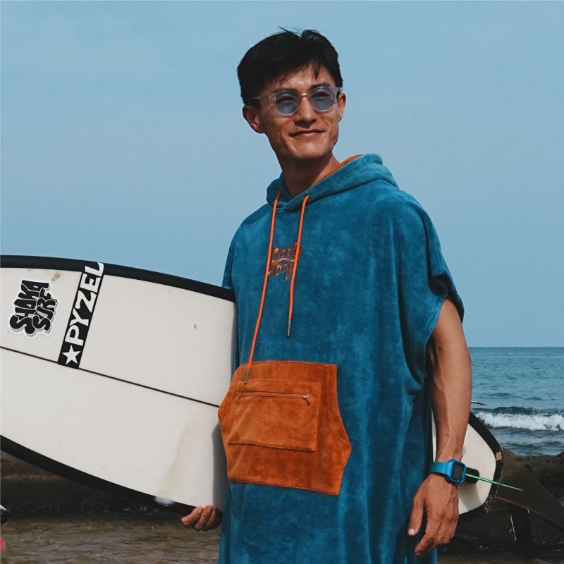 【Shaka Surf】Goofydog Long Towel Robe Bathrobe Surfing Swimming Warm Pure Cotton Fleece Bathrobe