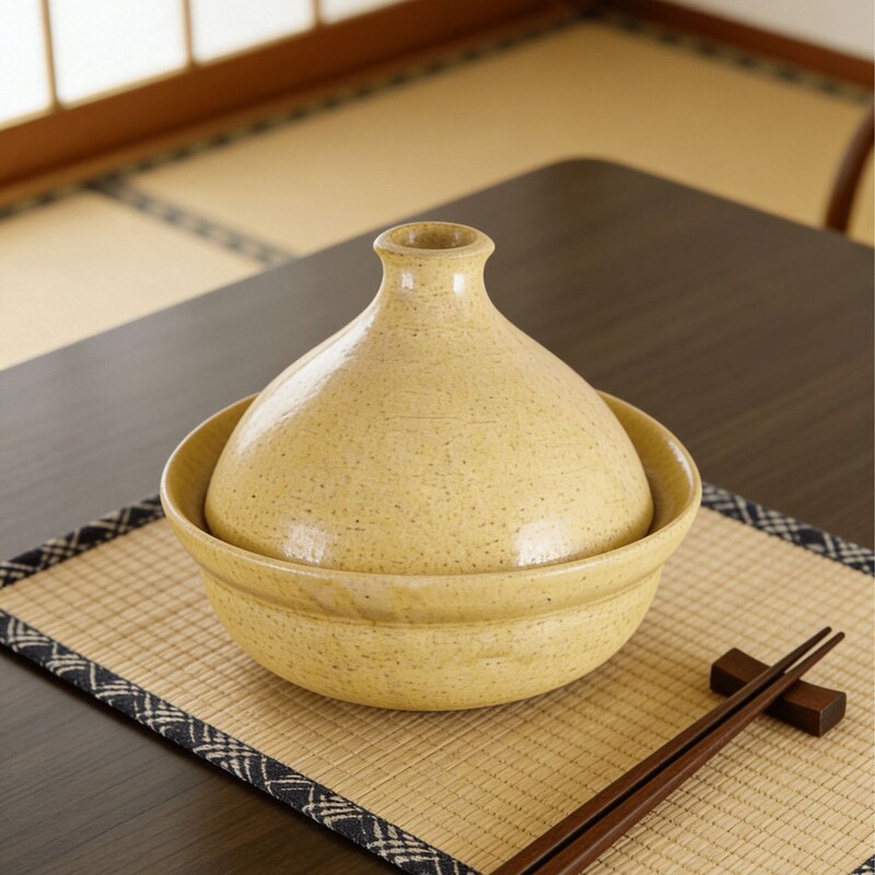 Japanese Ceramic Artist Koji Ogawa's Handmade Moroccan Ceramic Clay Pot, Multi-Purpose Tagine Pot, Clay Steamer Pot, Clay Pot for Cooking Rice