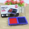 Deli 9865 two-color quick-drying pad printing paste oily red and blue combination can be stamped with ink pad two colors